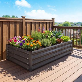 Cama de Jardim Elevada, 123 x 64 x 29 cm, Base Aberta, Cinzento-escuro