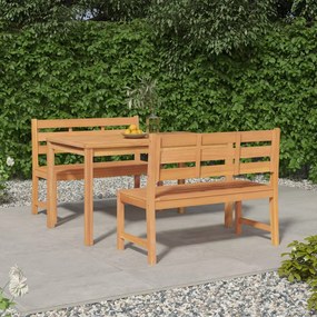 vidaXL 3 pcs conjunto de jantar para jardim madeira de teca maciça