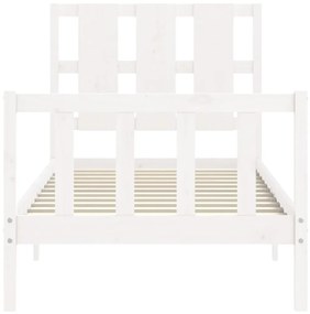 Cama sem colchão 90x200 cm madeira de pinho maciça branco