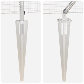 Conjunto de Postes de Cerca Conjunto de 2 Aço Galvanizado 10 x 1 m