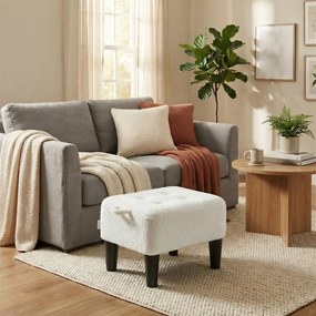 Pufe com estofamento espesso 40 x 32 x 26 cm creme-preto