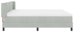 Cama Box Spring vidaXL com Colchão Cinza Claro 200x200 cm Veludo