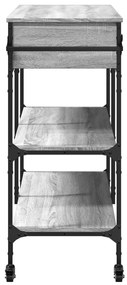 Carrinho de cozinha 105x42x95 cm derivados madeira cinza sonoma