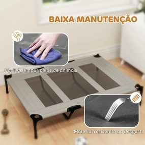 Cama Elevada para Cães Grandes com Malha Respirável e Saco 122x92x23 cm Preta