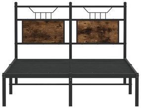 Estrutura de cama s/ colchão derivados madeira carvalho fumado