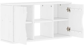 Armário para TV 79x24x40 cm Madeira maciça de pinho Branco
