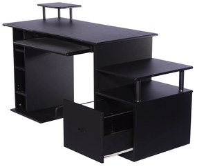 Mesa para Computador Secretária para Escritório– Cor: Preto- Madeira MDF - 152 x 60 x 88 cm