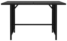 Mesa de jantar para jardim 110x70x65 cm vime PE preto