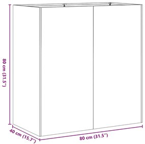 Planter 80x40x80 cm aço galvanizado