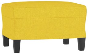 3 pcs conjunto de sofás tecido amarelo-claro