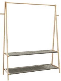 Roupeiro com prateleiras 132x45,5x150,5 cm bambu