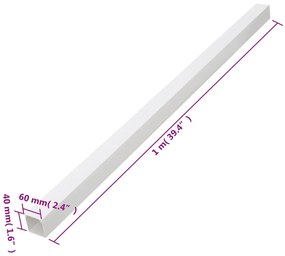 Calhas para cabos 60x40 mm 30 m PVC