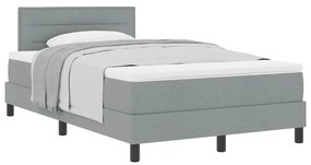 Cama Box Spring com Colchão Cinza Claro 120x200 cm Tecido