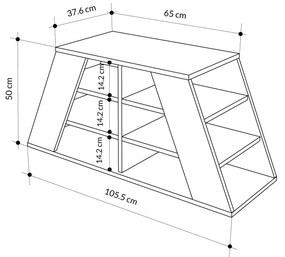 Sapateira Prag – Nogueira/Antracite – 60x111x35 cm