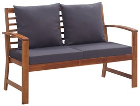 4 pcs conjunto lounge de jardim c/ almofadões acácia maciça