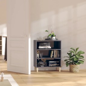 vidaXL Aparador 57x35x70 cm derivados de madeira cinza brilhante