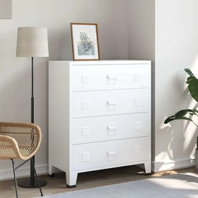 Cómoda industrial 78x40x93 cm metal branco
