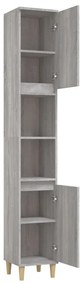 Armário WC 30x30x190 cm derivados de madeira cinzento sonoma