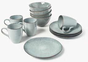Conjunto de pequeno-almoço artesanal Nordic Sea, 4 pessoas, 12 uni.