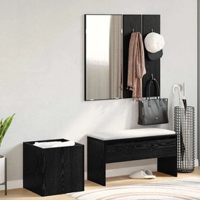 vidaXL Conjunto de móveis de corredor 5 pcs Carvalho preto, Prata