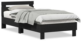 Estrutura de Cama em Preto Carvalho da - 90 x 200 cm, feita de madeira