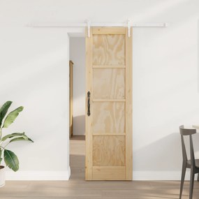 Porta de Correr vidaXL com Conjunto de Ferragens 61x198.5 cm Madeira d