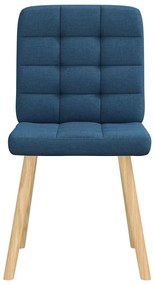 Cadeiras de jantar 6 pcs tecido azul