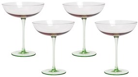 Conjunto de 4 copos martini em vidro rosa e verde 250 ml DIOPSIDE Beliani