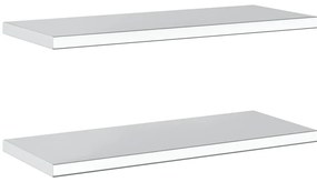 Prateleiras de parede 2 pcs 75x30x3 cm aço inoxidável prateado