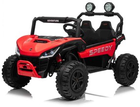 Jipe elétrico para crianças T-REX Ride 4x4, 2 Lugares, 24V, leitor MP3, bateria de lítio, Rodas EVA, controlo remoto, luzes LED Vermelho