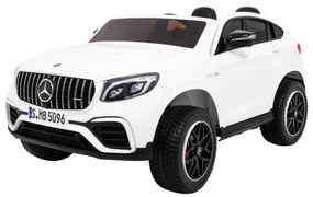 Carro elétrico para Crianças 2 Lugares Mercedes GLC 63S 2x12 V 4x4 Rodas Espuma EVA, assento couro ecológico Branco