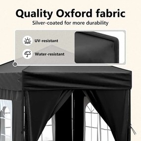 Tenda para festas dobrável com paredes laterais 2x2 m preto