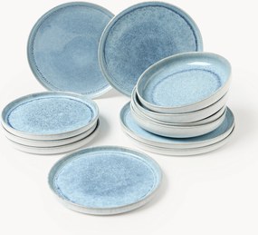 Conjunto de loiça com vidrado reativo artesanais Danza, 4 pessoas, conjunto de 12