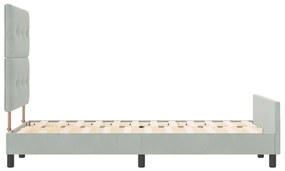 Cama de Veludo Cinzento-claro vidaXL 120x200 cm