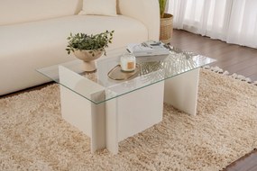 Mesa de Café Vetrino – Branco Madeira – 105x40x65 cm