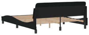 Estrutura de cama sem colchão 160x200 cm tecido preto