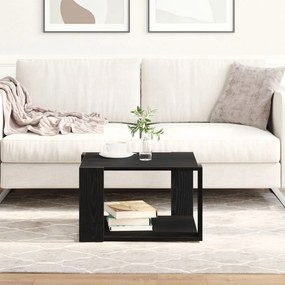 Mesa de Centro vidaXL Preta em Carvalho 85x55x31 cm em Madeira Derivad