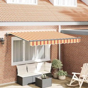vidaXL Toldo Retrátil Amarelo e Laranja e Antracite 3 x 2 m