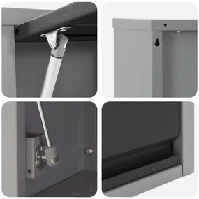 Conjunto de Armário de Ferramentas e Painel de Pegboard VidaXL em Meta