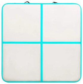 Colchão de ginástica insuflável c/ bomba 200x200x10cm PVC verde