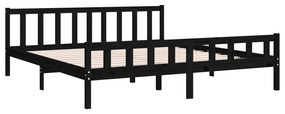 Estrutura de cama 200x200 cm madeira maciça preto