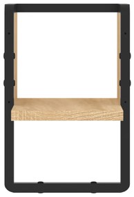 Prateleira de parede com barra 20x25x30 cm carvalho sonoma