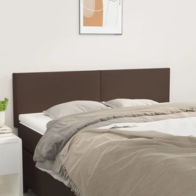 vidaXL Cabeceira de cama 2 pcs couro artificial 72x5x78/88 cm castanho