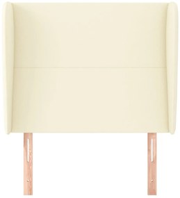 Cabeceira cama c/ abas couro artificial 93x23x118/128 cm creme