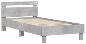 Estrutura de cama c/ cabeceira derivados madeira cinza-cimento