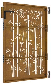 Portão de jardim 85x150 cm aço corten design bambu