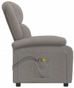 Poltrona de massagens elétrica reclinável tecido cinza-acast.