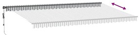 Toldo retrátil automático 600x300 cm antracite e branco