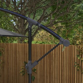 Chapéu de Sol Excêntrico 294x193 cm Chapéu de Sol de Jardim com Base C