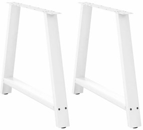 Pés para mesa de jantar em formato A, 2 peças, branco, 90x (72-73) cm,